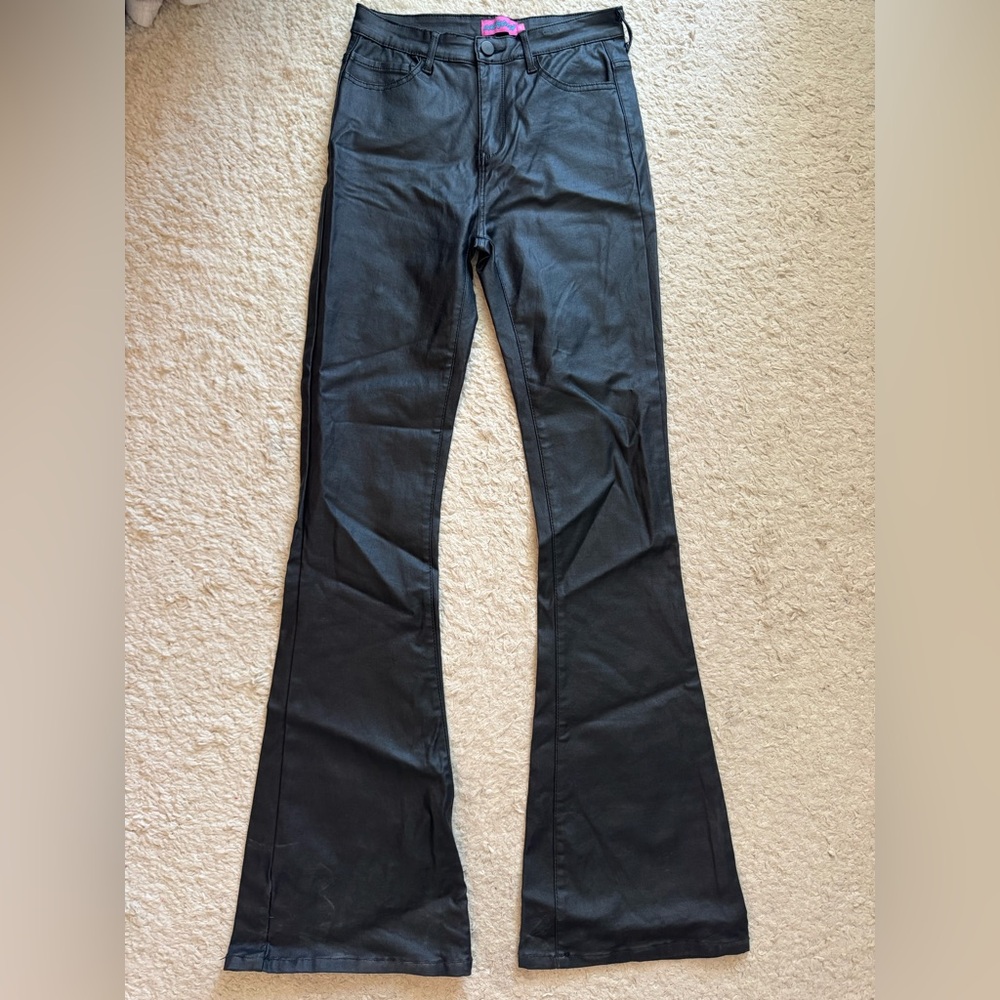 Edikted flare faux leather pants